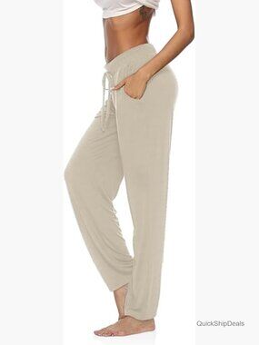 Polyester Spandex Wide Leg Yoga Pants Drawstring Loose Lounge